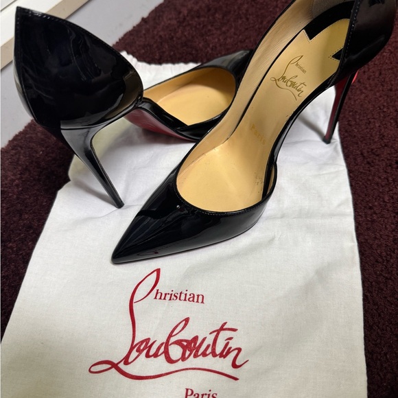 Christian Louboutin Black Patent Leather Heels - Picture 1 of 9